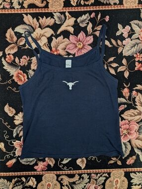 Tank Top Camisole with Embroidered Longhorn